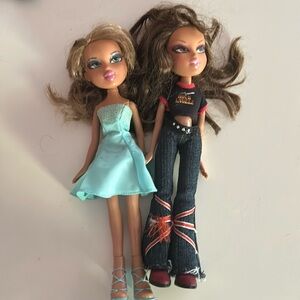 Two MGA Bratz dolls in good played with condition.